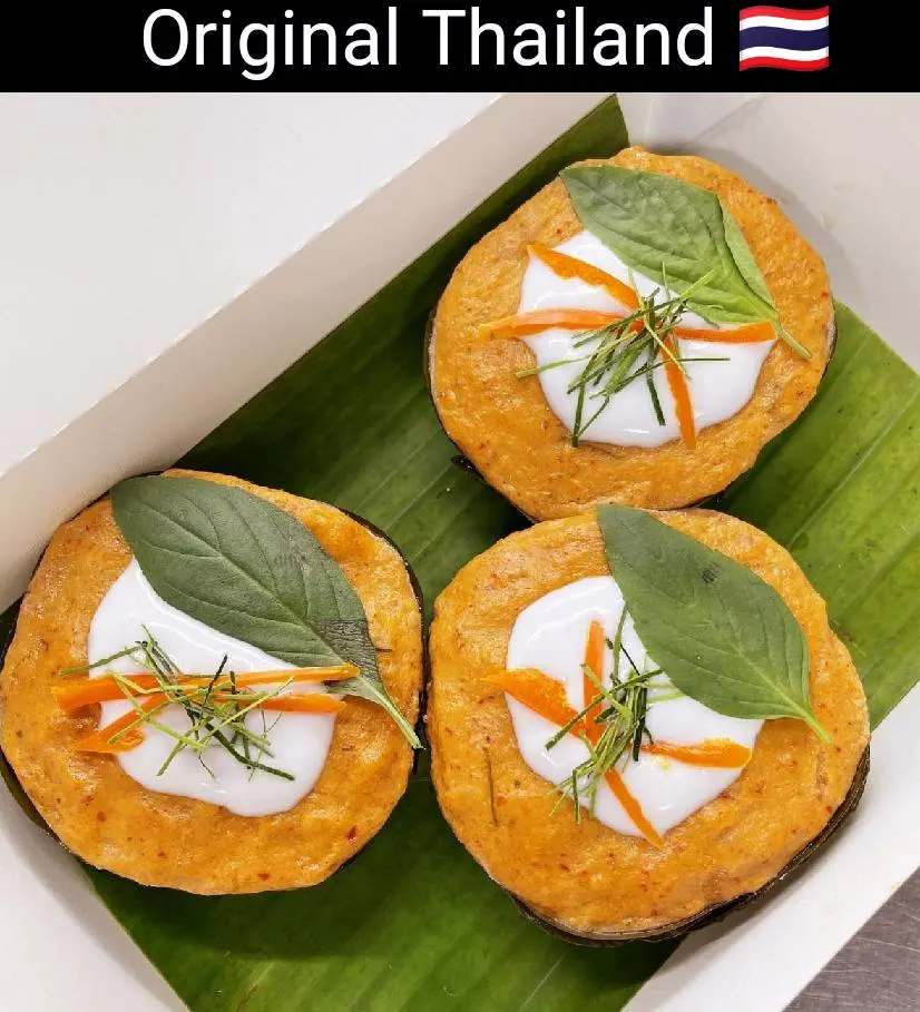 🇹🇭Amok:Thai food:ห่อหมกอาหารไทยโบราณ:Steamed Red Curry Fish (Hor Mok Plaa)