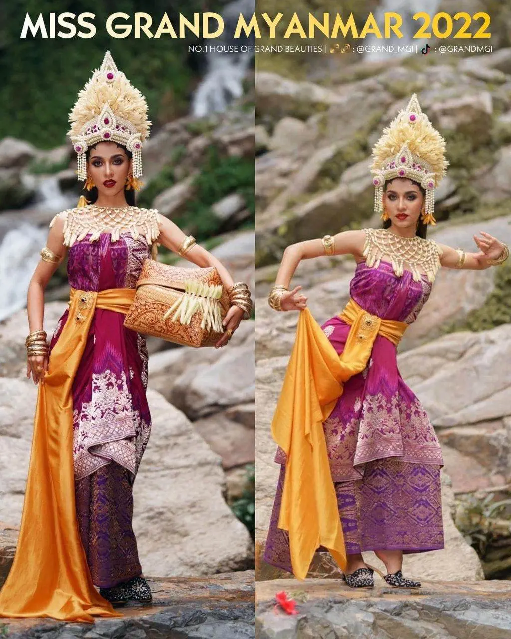 Floral Headdress “ BALI STYLE ” by Miss Grand Myanmar 2022 | THAILAND 🇹🇭