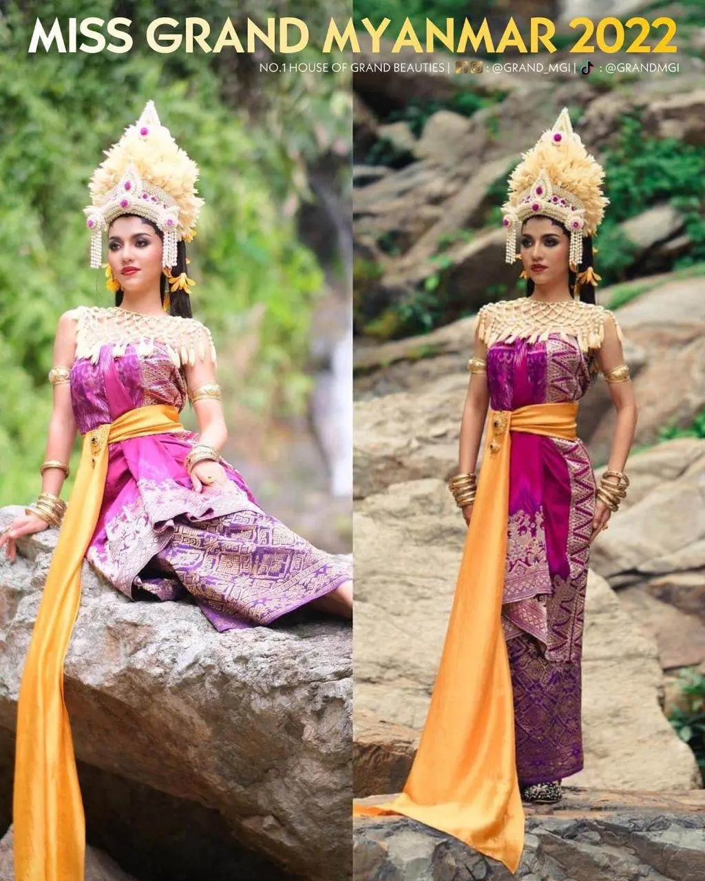 Floral Headdress “ BALI STYLE ” by Miss Grand Myanmar 2022 | THAILAND 🇹🇭