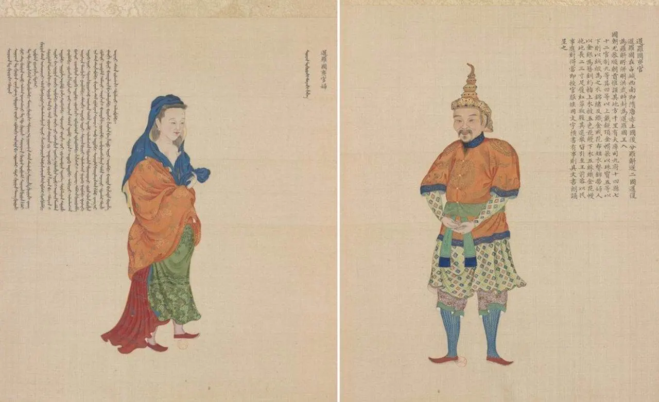 “暹” SIAM PEOPLE in Portraits of Periodical Offering (Qing dynasty, 18th century) 🇹🇭