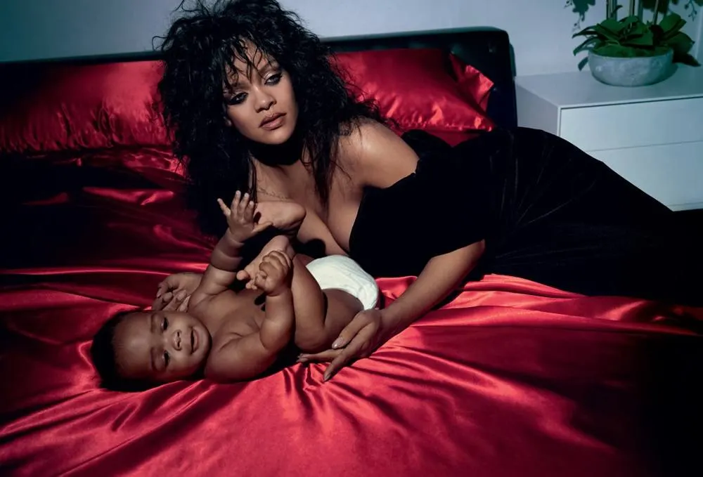 Rihanna, A$AP Rocky & their baby @ VOGUE UK March 2023