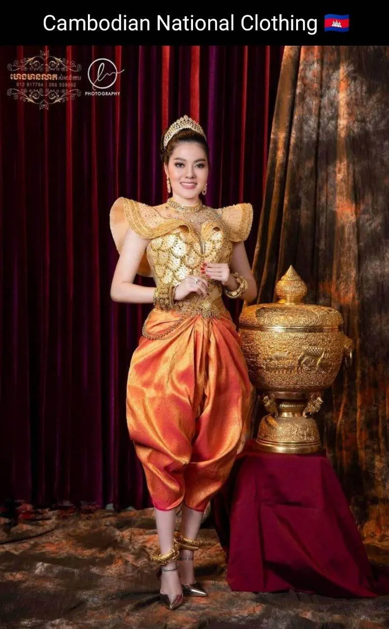 Cambodian National Clothing 🇰🇭ชุดประจําชาติ  กัมพูชา:Cambodia wedding dress: ASEAN national costume