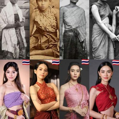 Thailand national costume. Traditional Thai clothing. Ancient Thai costume
