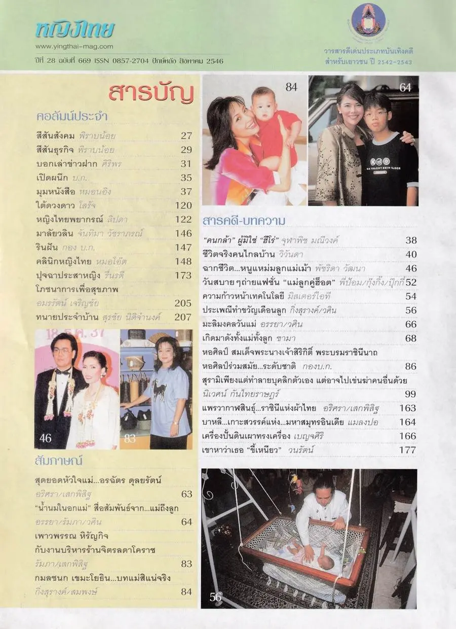 (วันวาน) กวาง กมลชนก @ นิตยสาร หญิงไทย ปีที่ 28 ฉบับที่ 669 สิงหาคม 2546