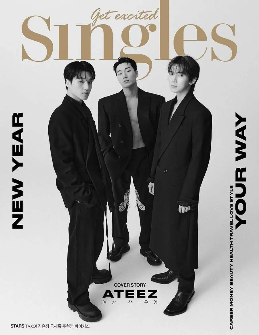 (ATEEZ) Yeosang, San & Wooyoung @ Singles Korea January 2024