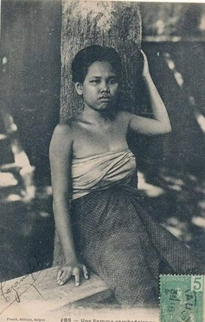 Cambodia national costume. Khmer dress.