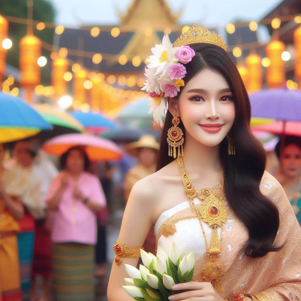 THAILAND 🇹🇭 |  AI ART: Thai lady wear Thai traditional dress