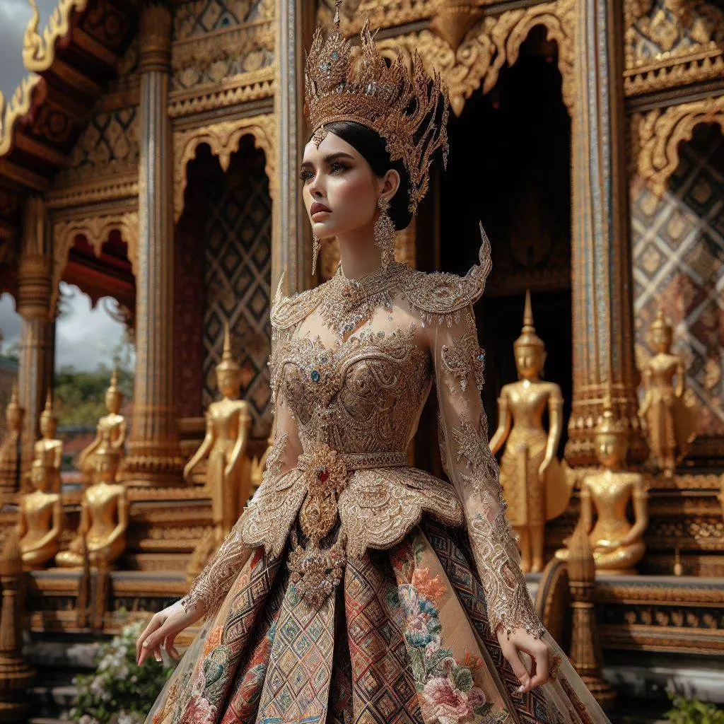 THAILAND 🇹🇭 |  AI ART: Thai lady wear Thai traditional dress