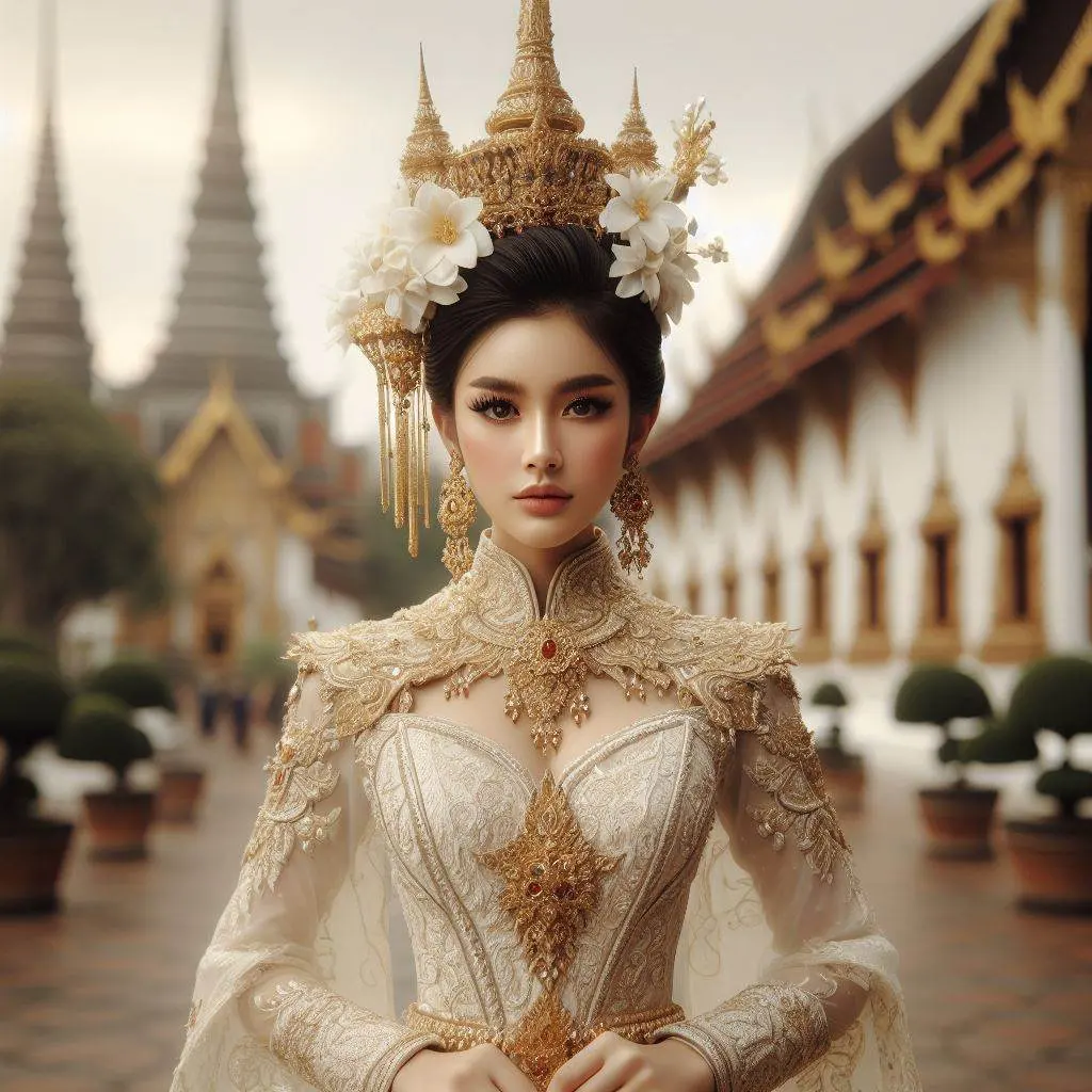 THAILAND 🇹🇭 |  AI ART: Thai lady wear Thai traditional dress