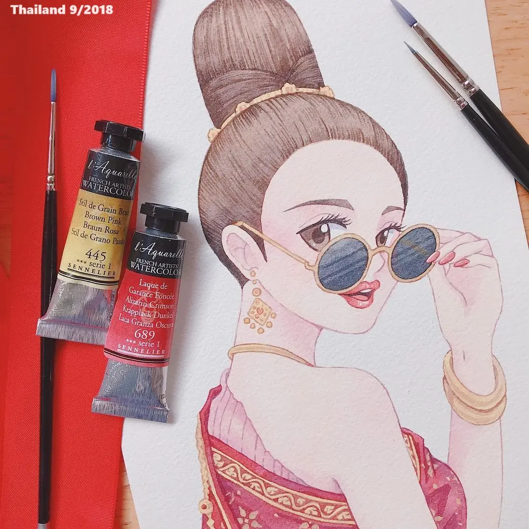 Paintings of Thai Ladies 🇹🇭