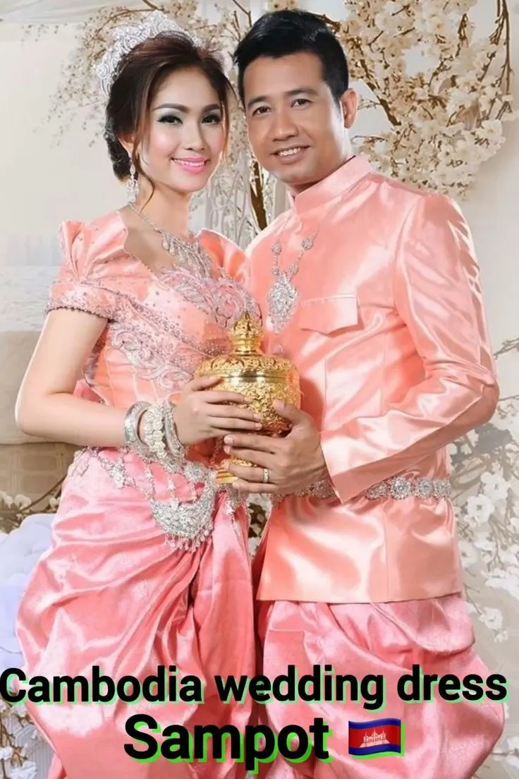 ASEAN national costume.Cambodia national costume.Sampot. Khmer wedding clothing
