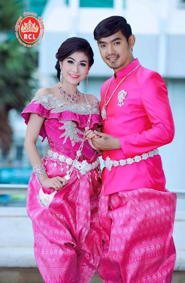 ASEAN national costume.Cambodia national costume.Sampot. Khmer wedding clothing