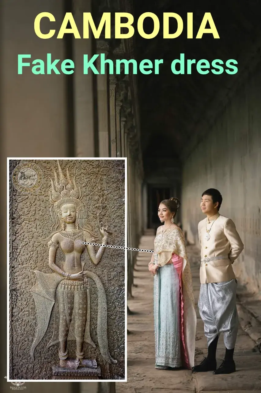 Cambodia wedding costume.Khmer wedding dress.Khmer sbai