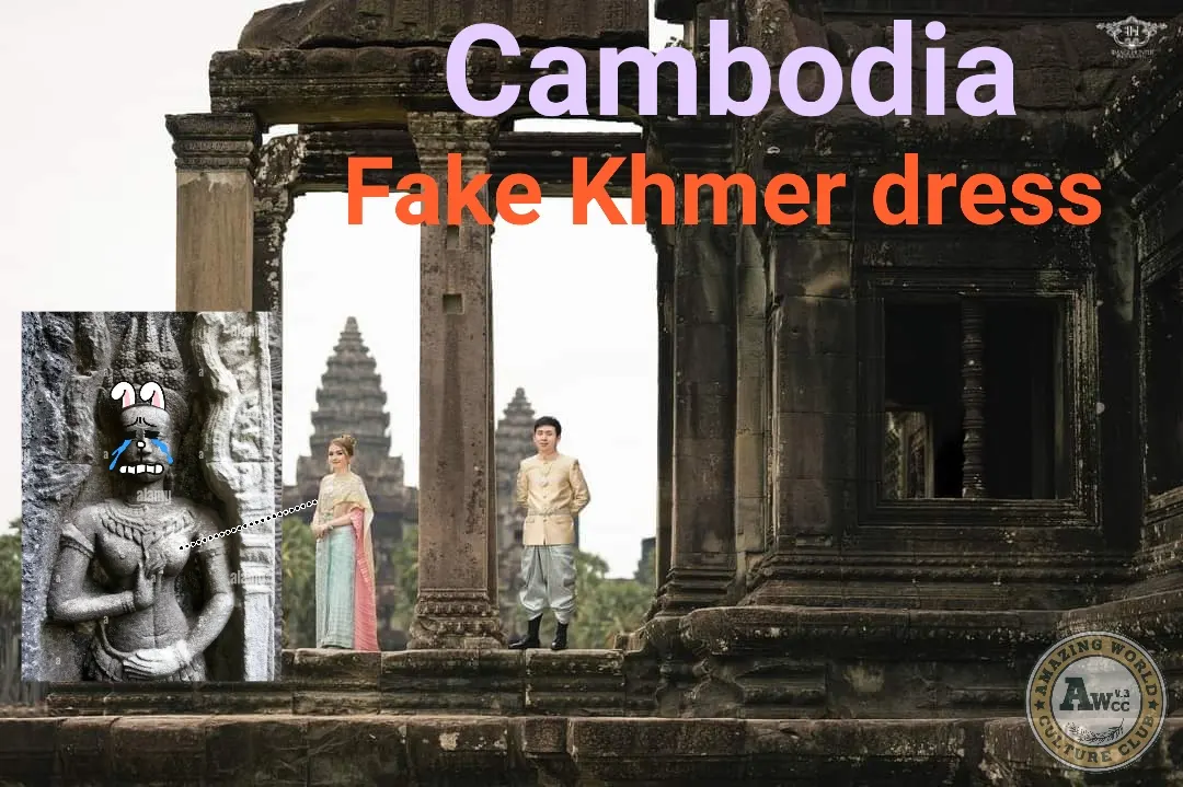 Cambodia wedding costume.Khmer wedding dress.Khmer sbai