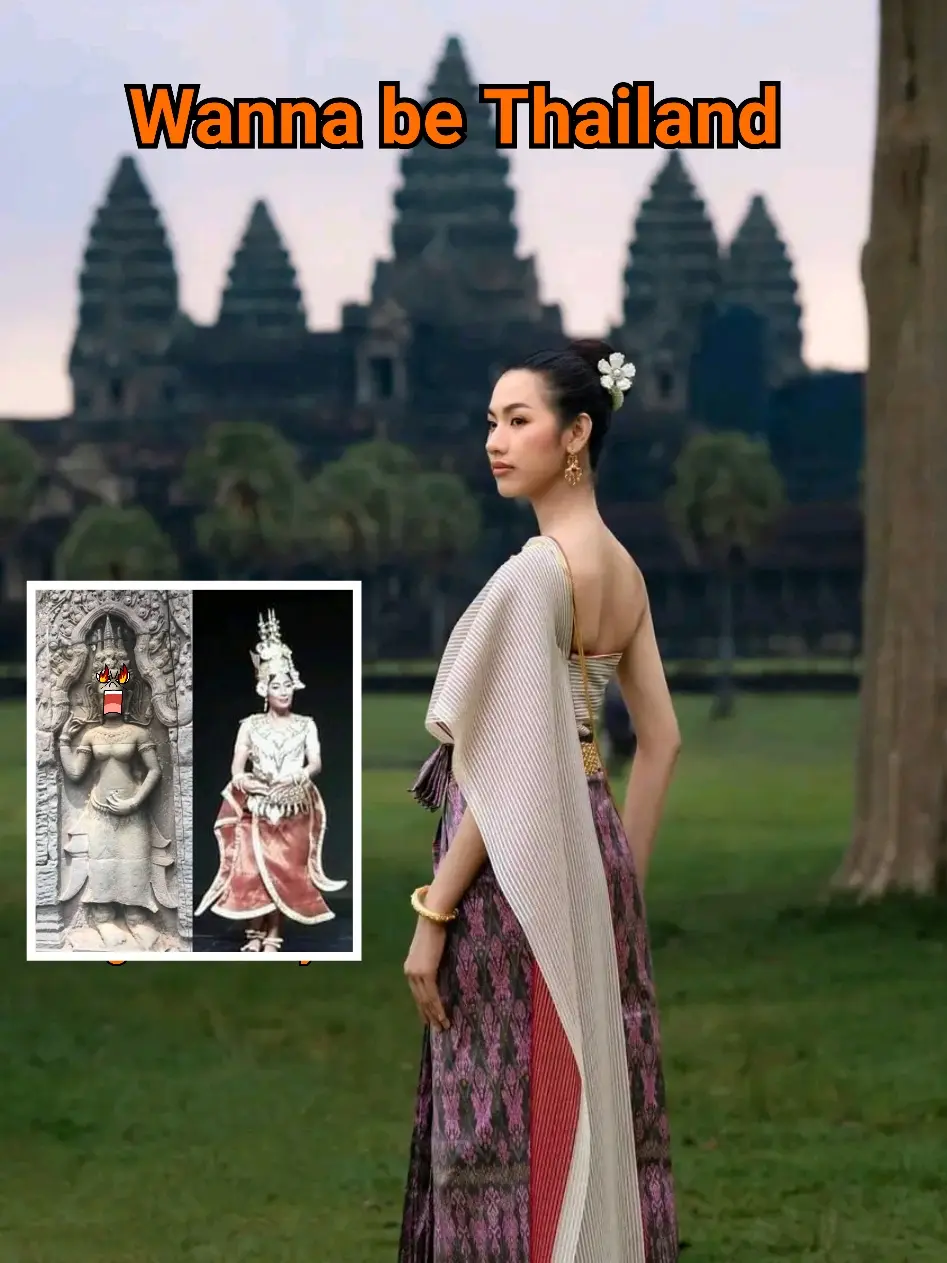 Cambodia wedding costume.Khmer wedding dress.Khmer sbai