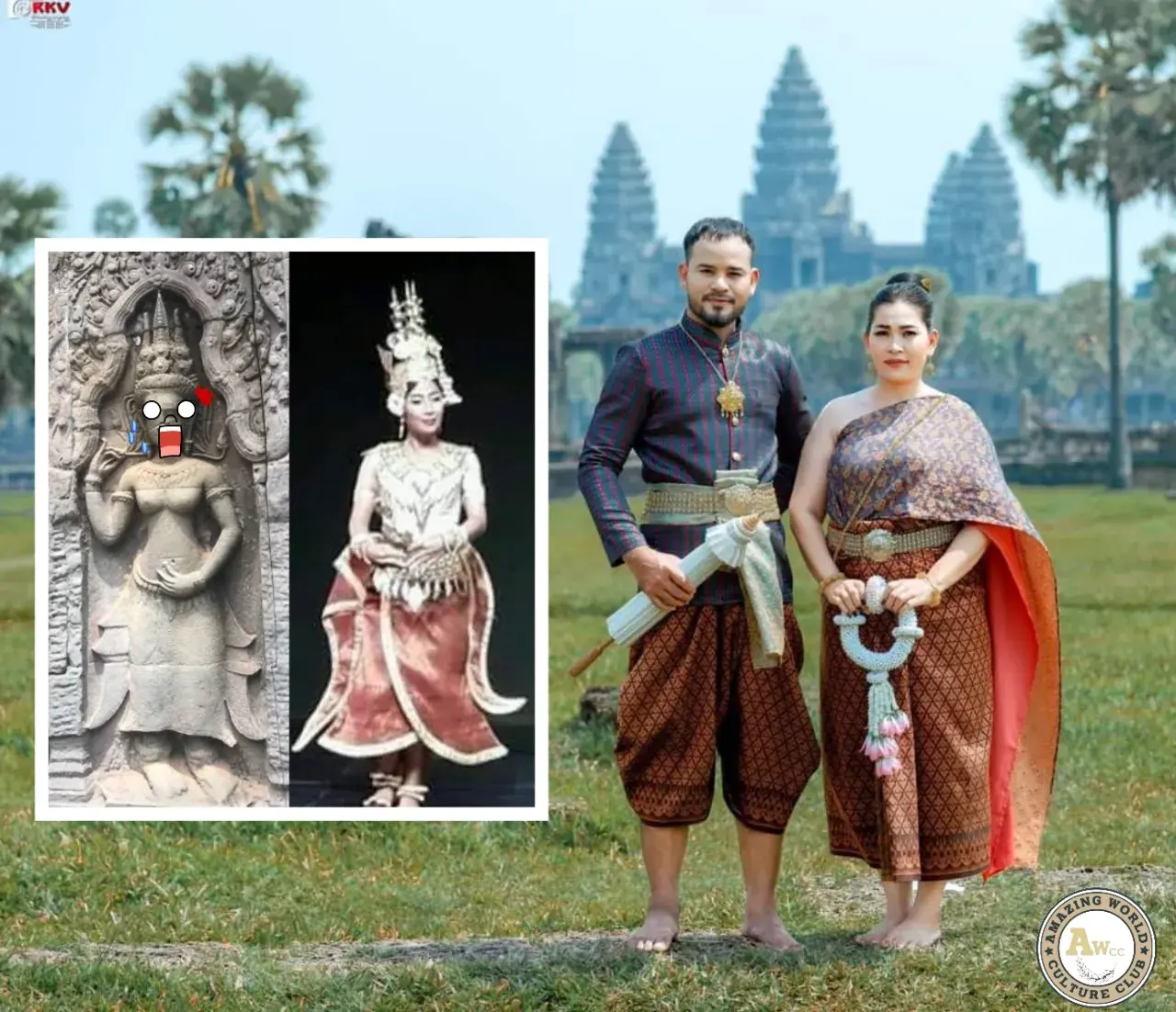 Cambodia wedding costume.Khmer wedding dress.Khmer sbai