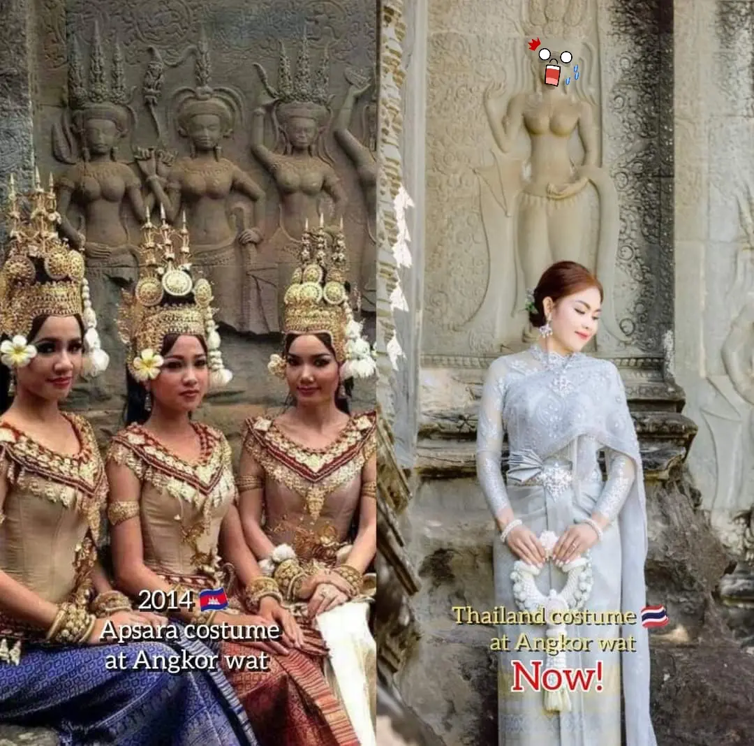 Cambodia wedding costume.Khmer wedding dress.Khmer sbai