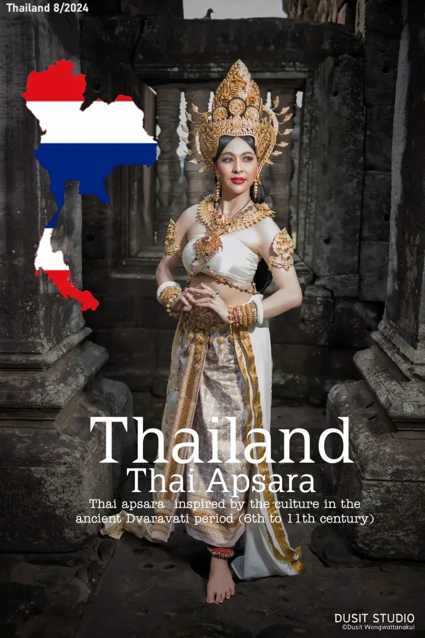 Apsara Costume.Thailand Culture.Apsorn dance.