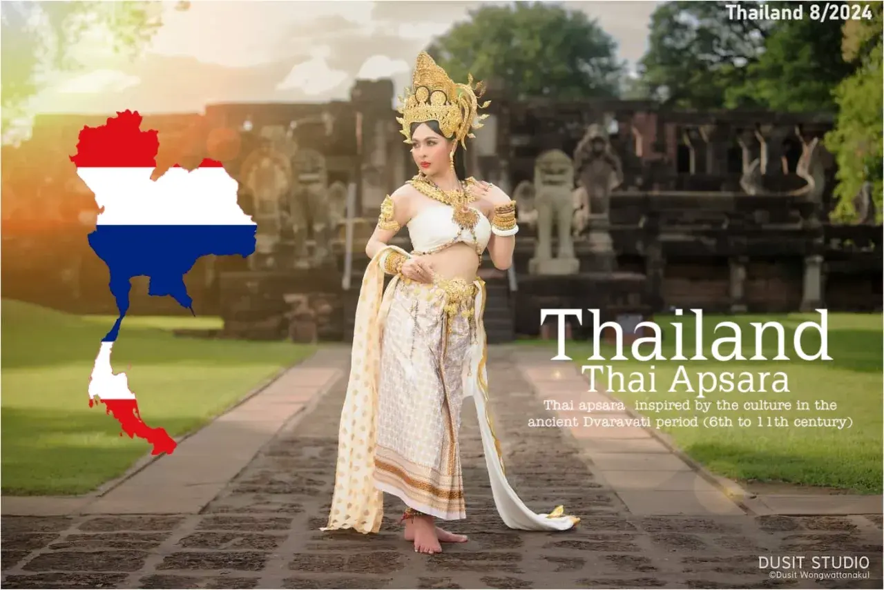 Apsara Costume.Thailand Culture.Apsorn dance.