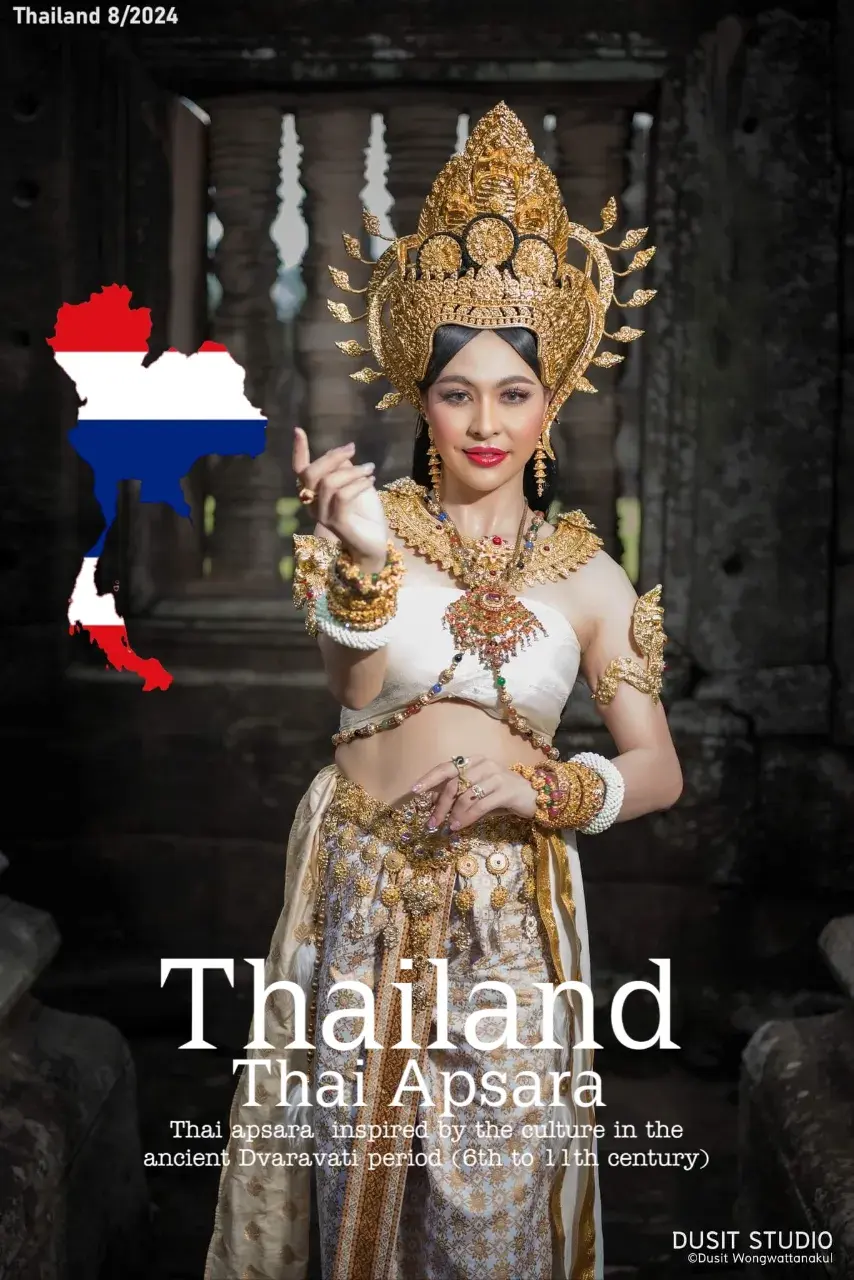 Apsara Costume.Thailand Culture.Apsorn dance.