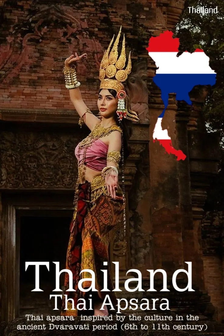 Apsara Costume.Thailand Culture.Apsorn dance.