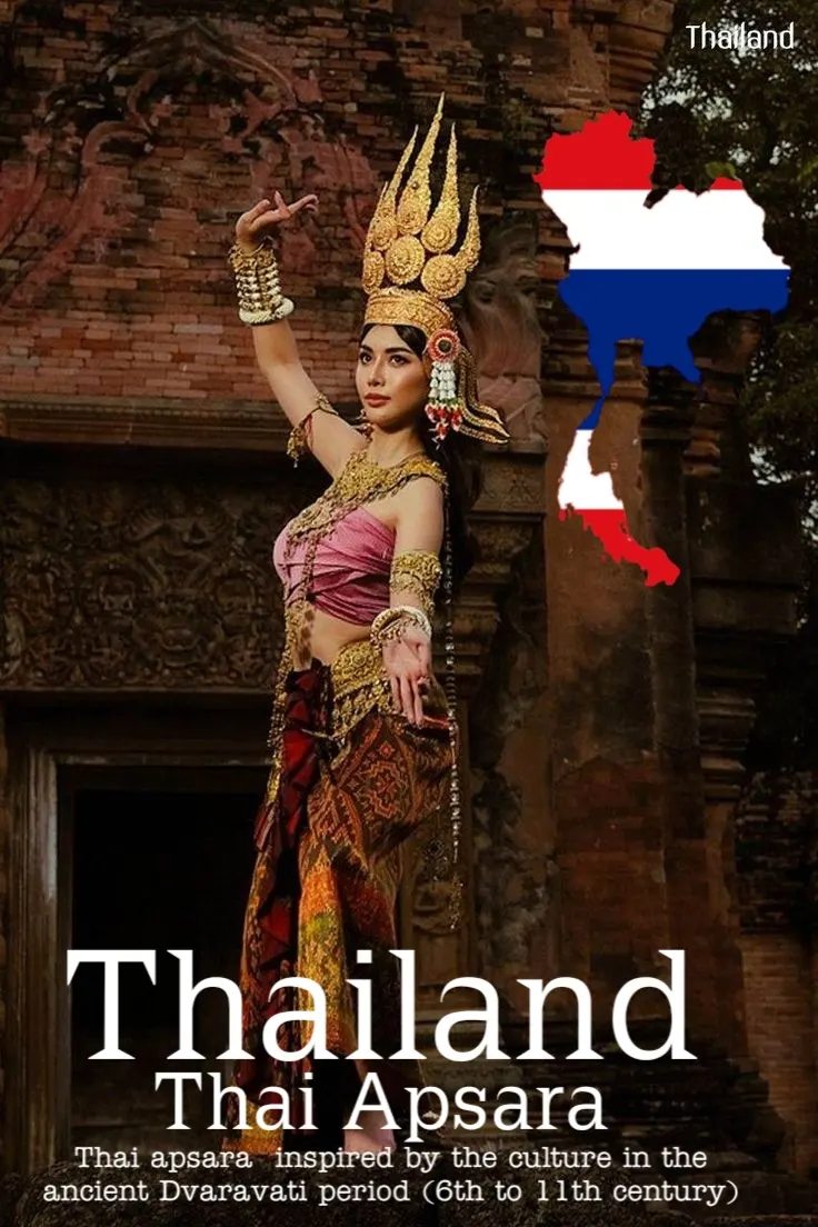 Apsara Costume.Thailand Culture.Apsorn dance.