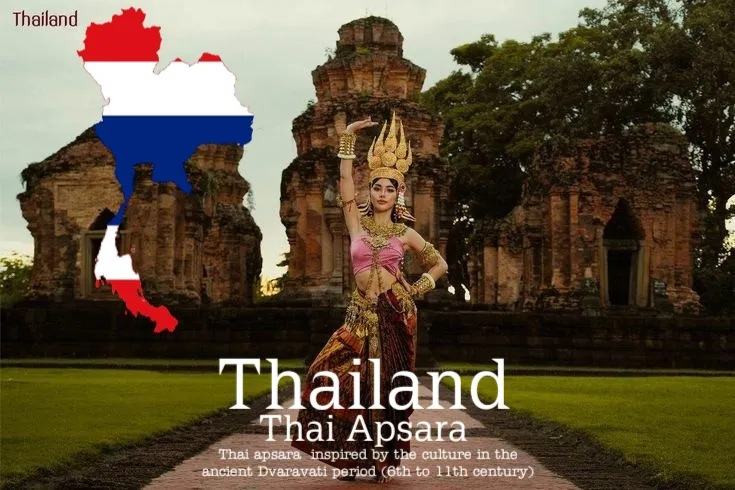 Apsara Costume.Thailand Culture.Apsorn dance.