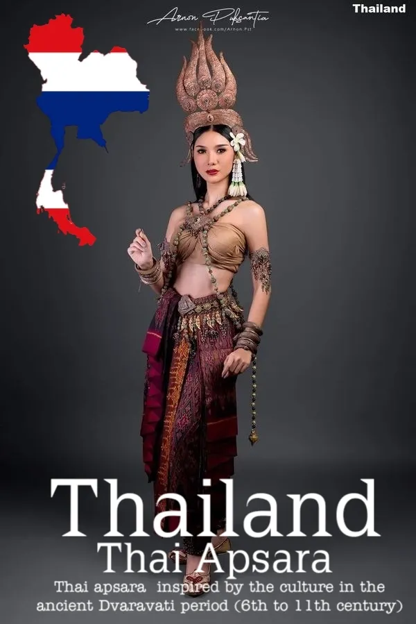 Apsara Costume.Thailand Culture.Apsorn dance.