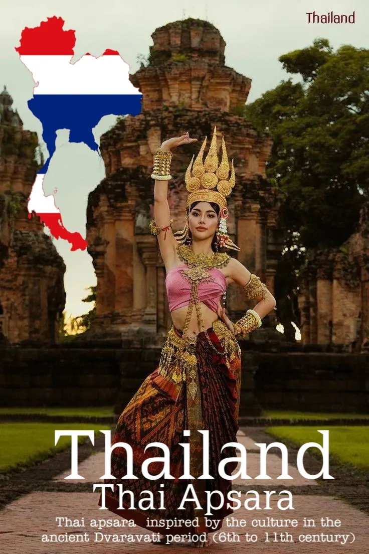 Apsara Costume.Thailand Culture.Apsorn dance.