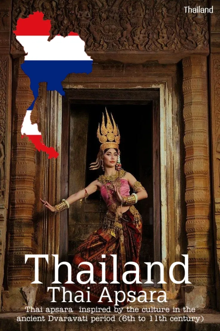 Apsara Costume.Thailand Culture.Apsorn dance.