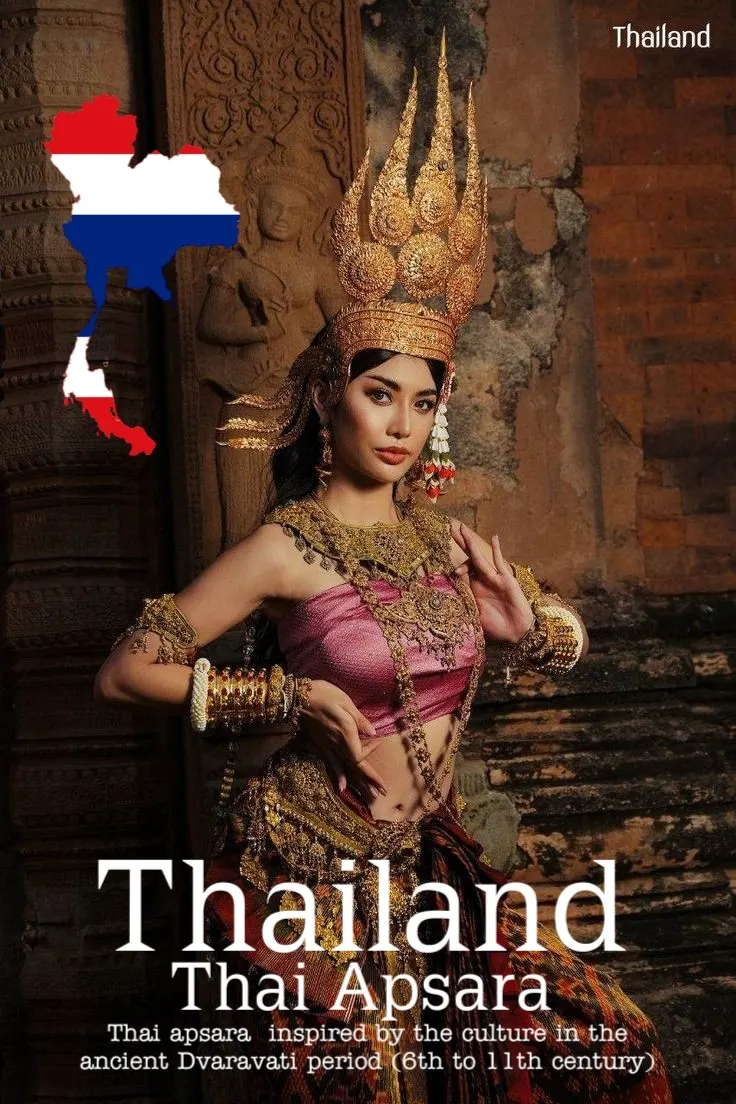 Apsara Costume.Thailand Culture.Apsorn dance.