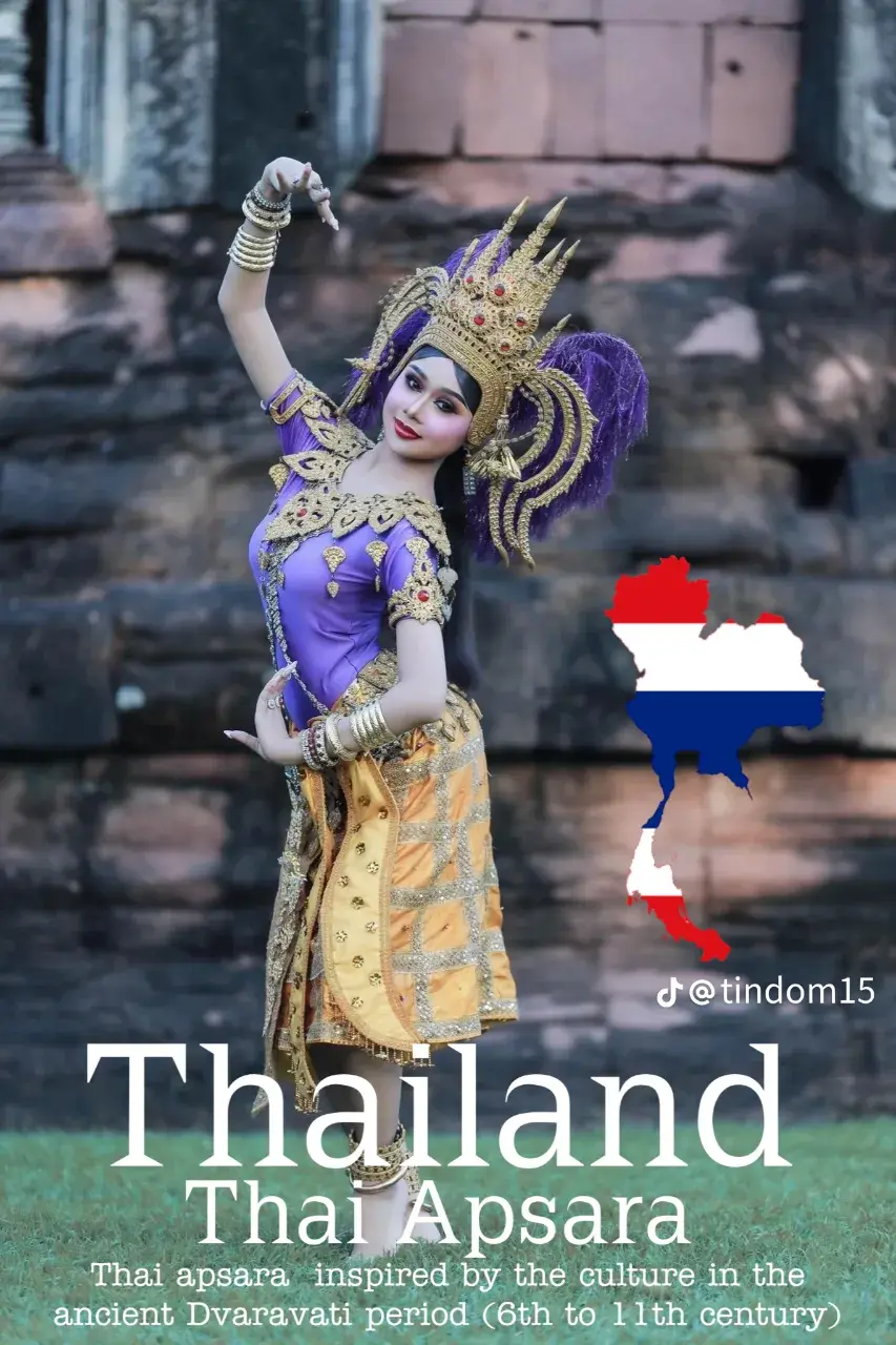 Apsara Costume.Apsara dance Thailand Culture. Apsorn dance.