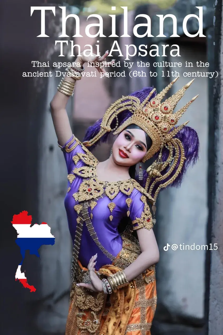 Apsara Costume.Apsara dance Thailand Culture. Apsorn dance.