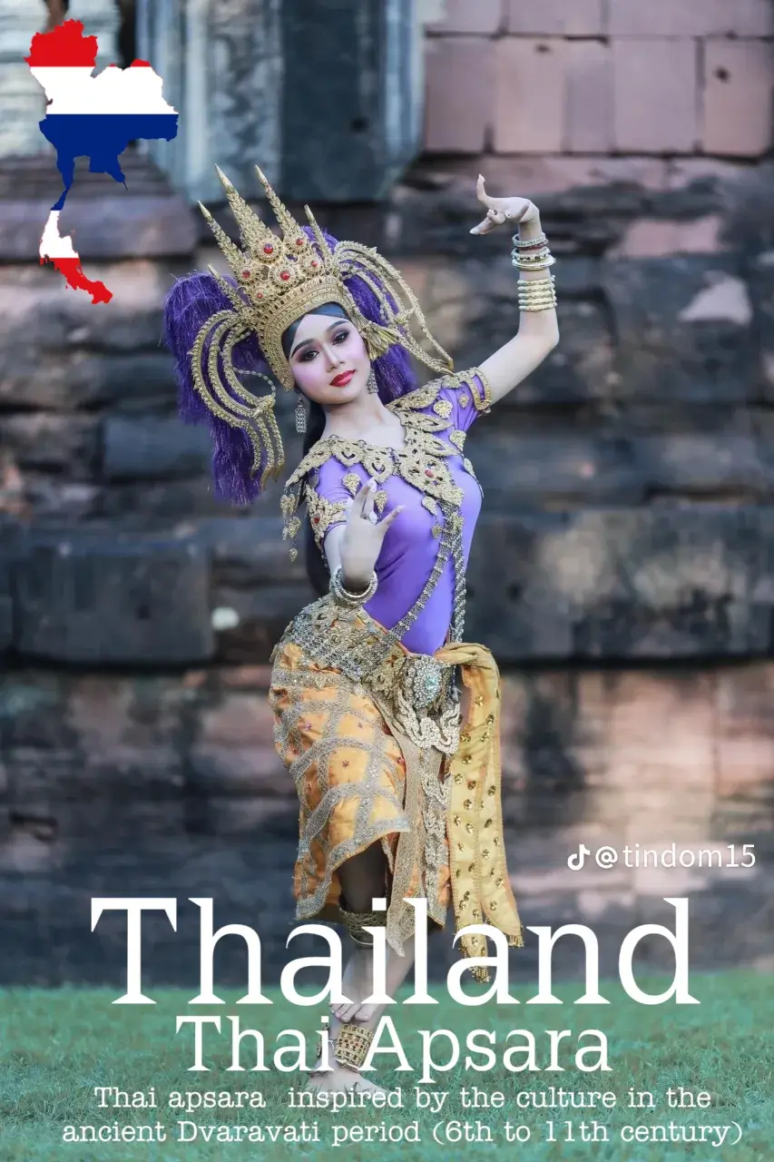 Apsara Costume.Apsara dance Thailand Culture. Apsorn dance.