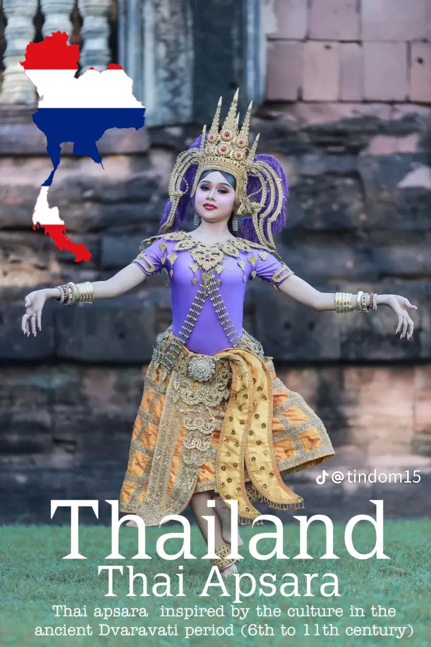 Apsara Costume.Apsara dance Thailand Culture. Apsorn dance.