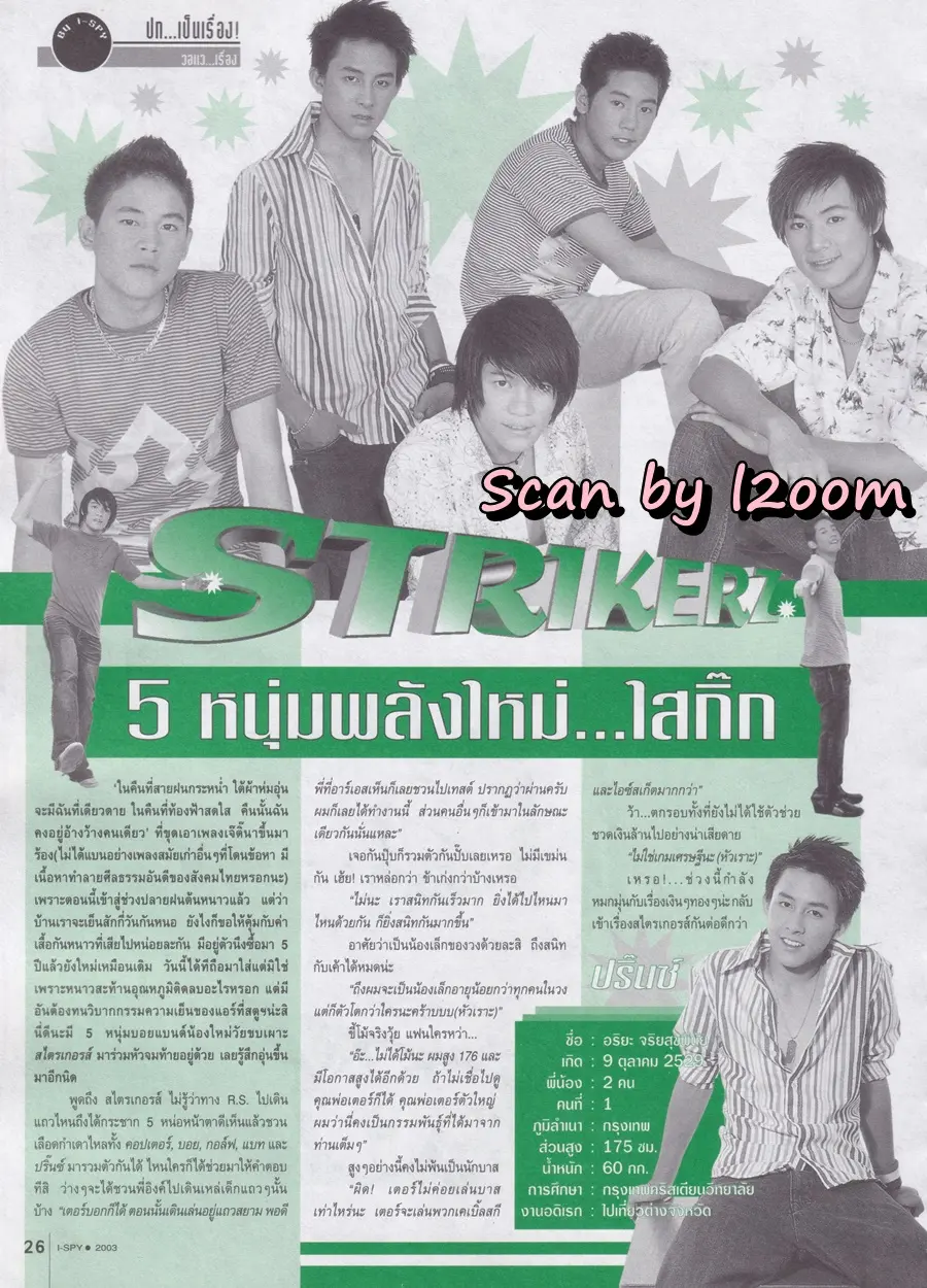 (วันวาน) 5 หนุ่ม วงสไตรเกอร์ (Strikerz) @ i-SPY ปีที่ 8 ฉบับที่ 122 ปักษ์หลัง ตุลาคม 2546