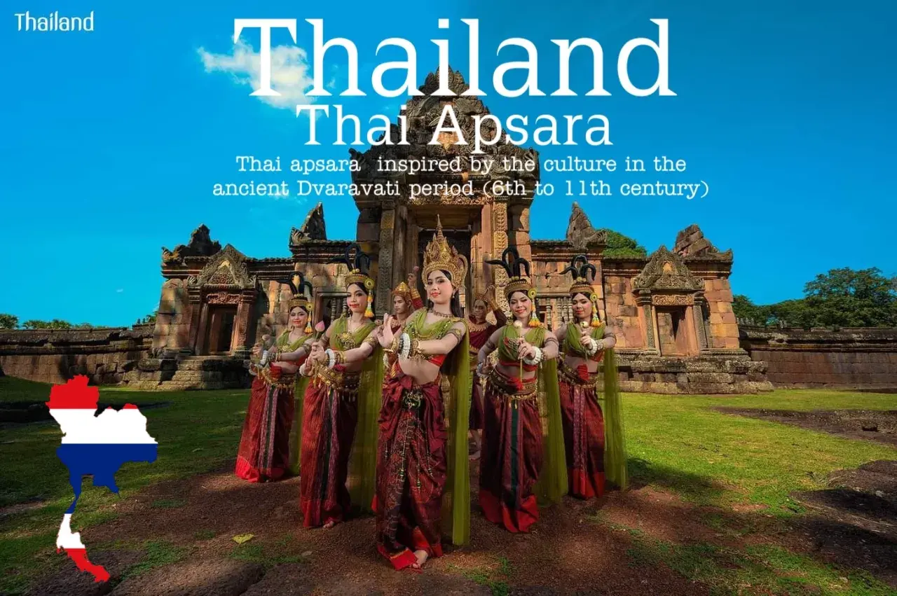 Apsara Costume.Apsara dance Thailand Culture. Apsorn dance.