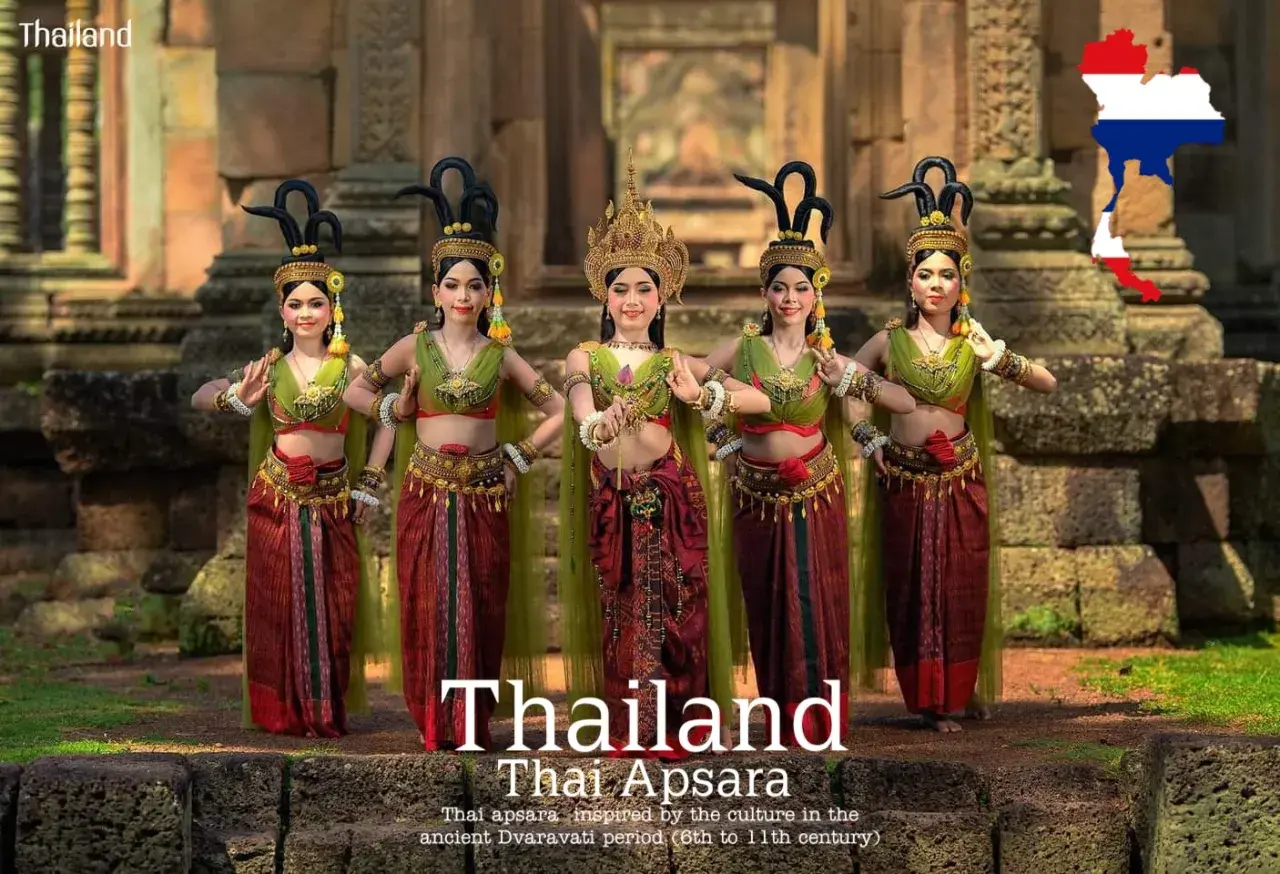 Apsara Costume.Apsara dance Thailand Culture. Apsorn dance.