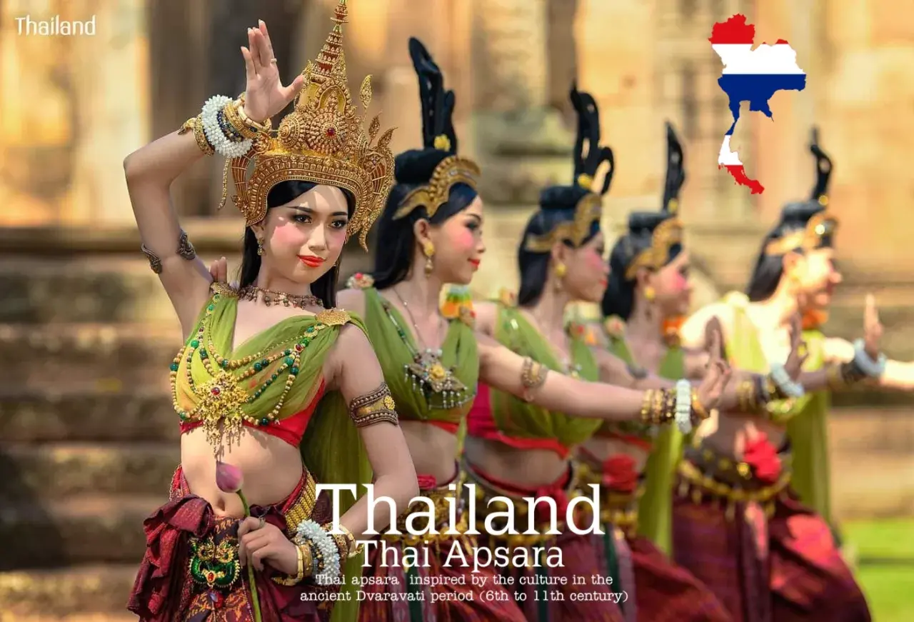 Apsara Costume.Apsara dance Thailand Culture. Apsorn dance.