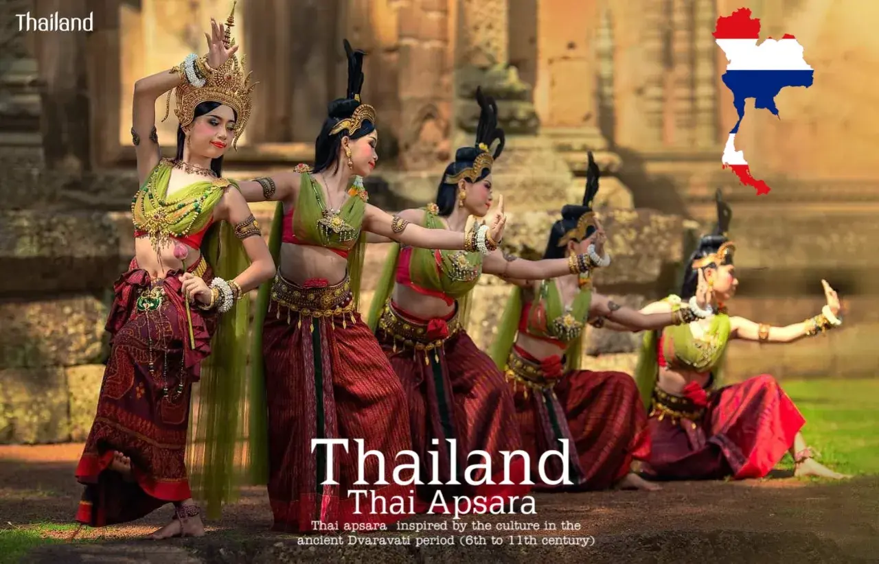 Apsara Costume.Apsara dance Thailand Culture. Apsorn dance.