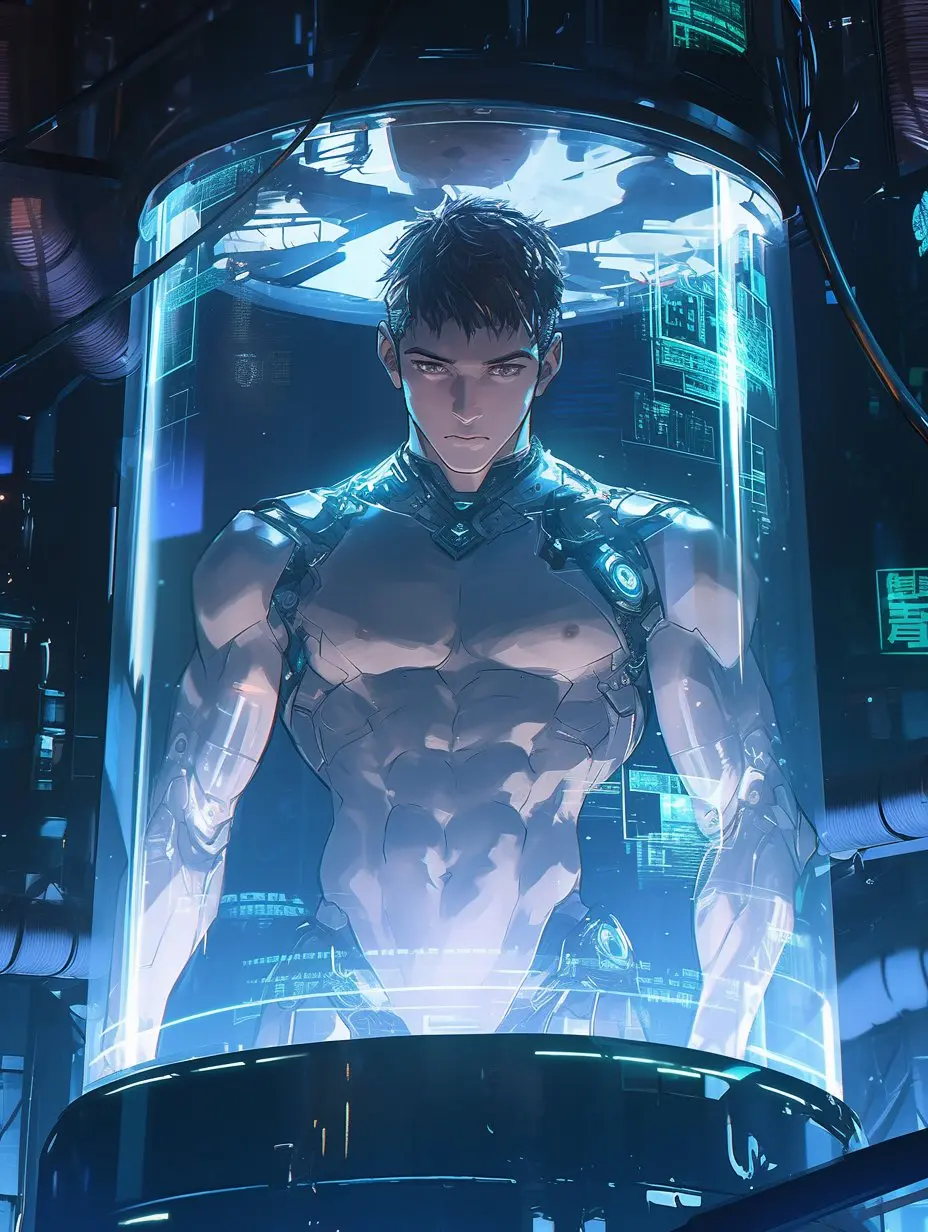 Cyborg in a culture tank.