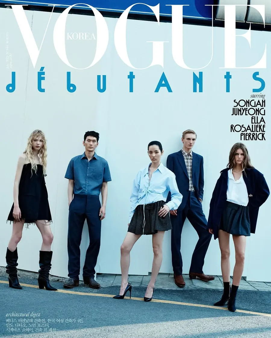 Song Ah Woo, Junyeong Baek, Rosalieke Fuchs, Ella Dalton & Pierrick Gregoire @ VOGUE Korea July 2025