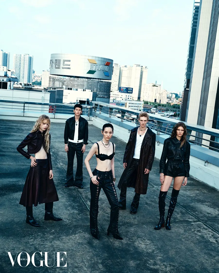 Song Ah Woo, Junyeong Baek, Rosalieke Fuchs, Ella Dalton & Pierrick Gregoire @ VOGUE Korea July 2025