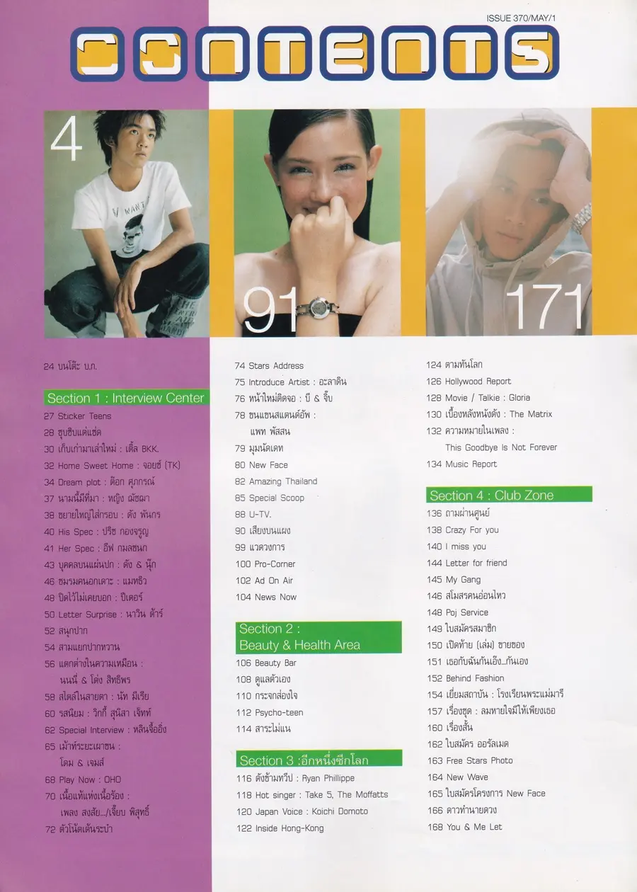 (วันวาน) ดัง พันกร & นุ๊ก สุทธิดา @ นิตยสาร เธอกับฉัน ปีที่ 16 ฉบับที่ 370 พฤษภาคม 2542