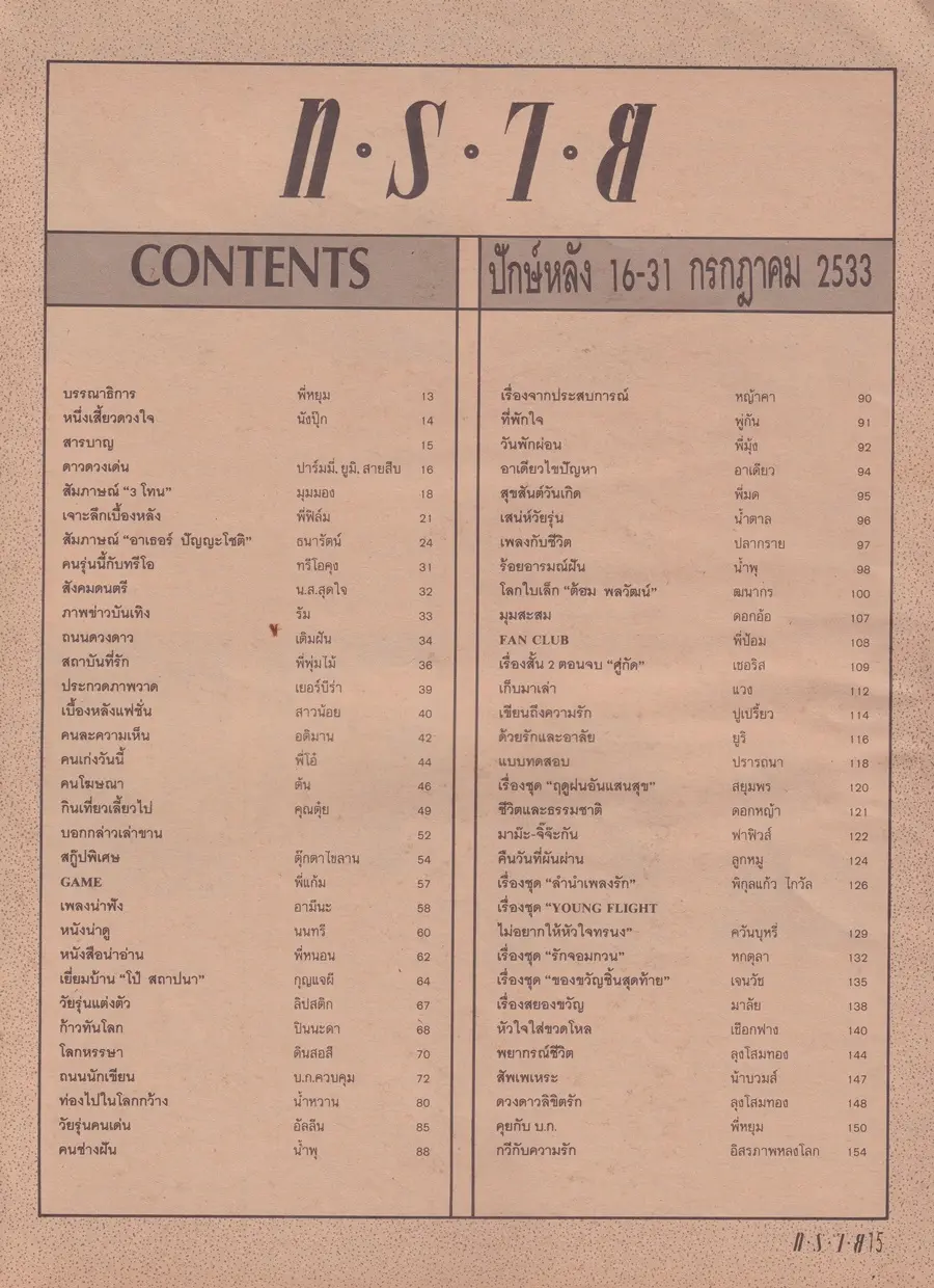 (วันวาน) สมเจตน์ สะอาด & อาเธอร์ ปัญญะโชติ @ นิตยสาร ทราย ฉบับที่ 46 ปักษ์หลัง กรกฏาคม 2533