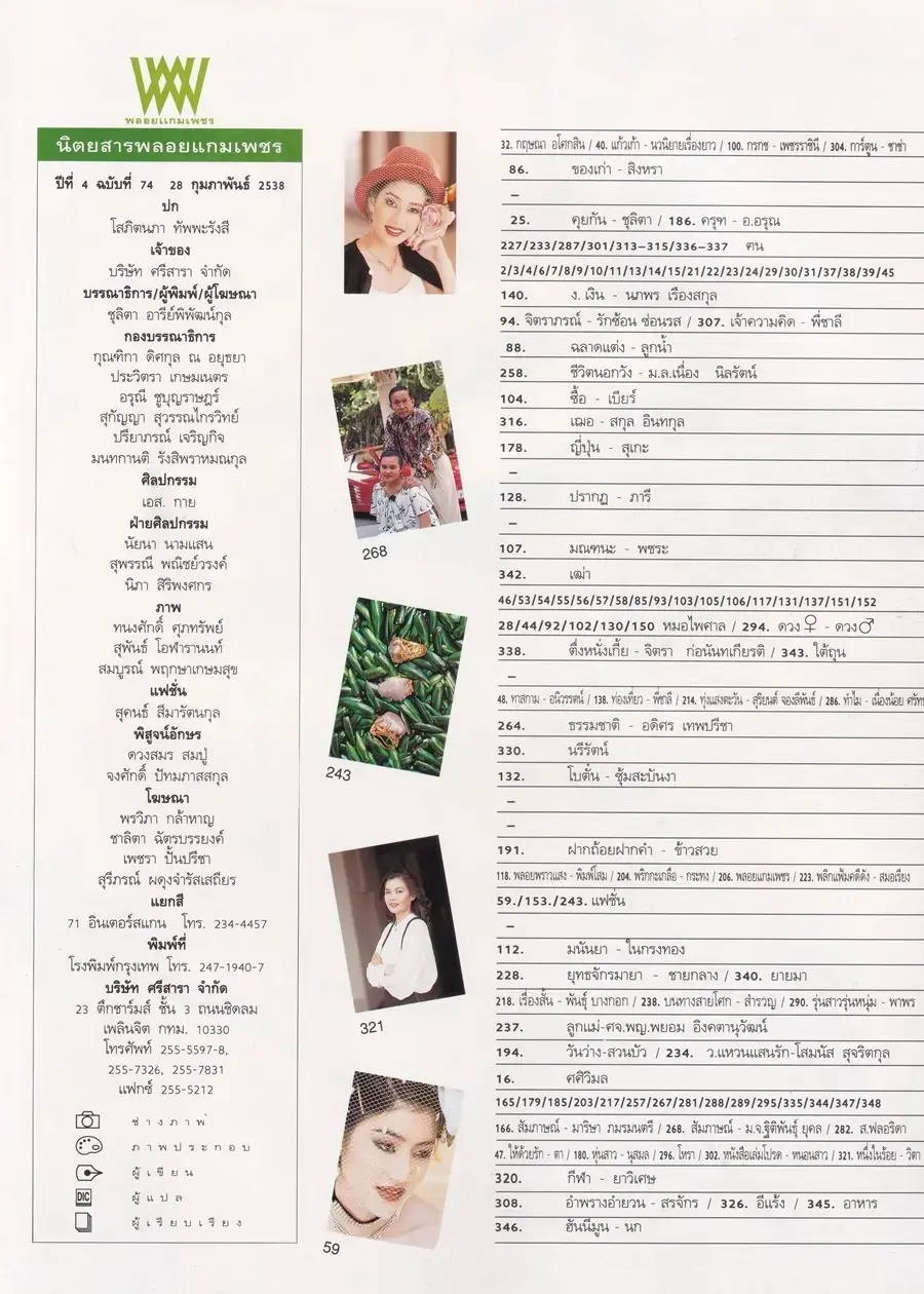 (วันวาน) เจี๊ยบ โสภิตนภา @ นิตยสาร พลอยแกมเพชร ปีที่ ๔ ฉบับที่ ๗๔ กุมภาพันธ์ ๒๕๓๘