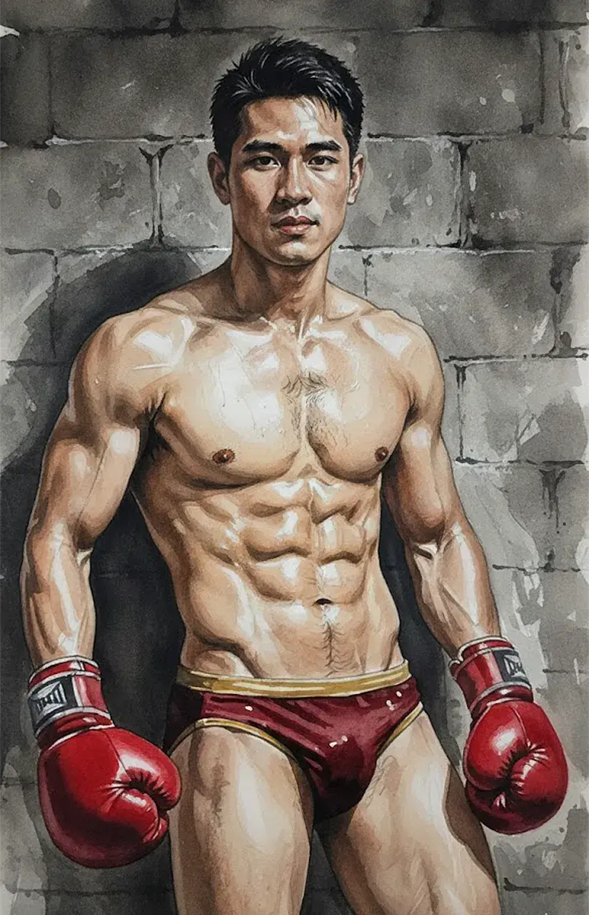 Hunk man with painting II