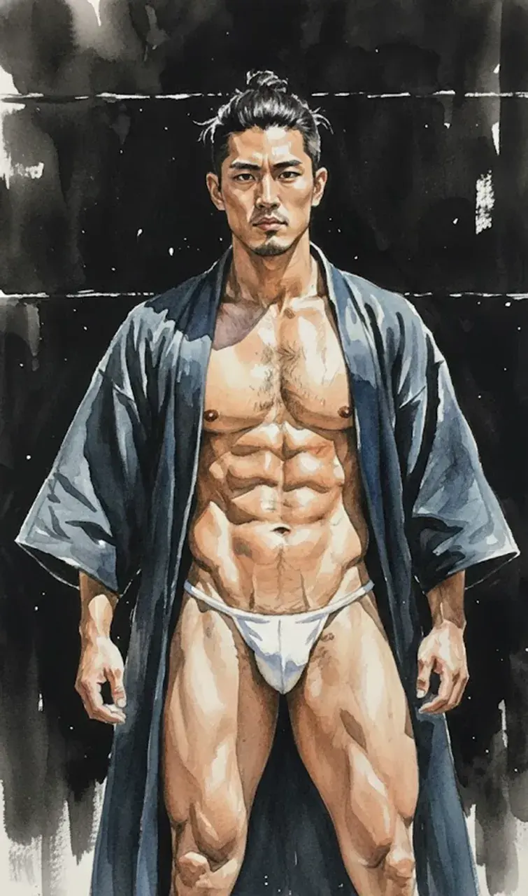 Hunk man with painting II