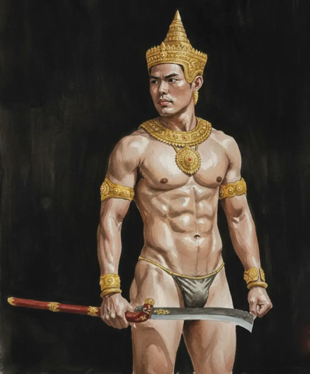 Hunk man with painting II