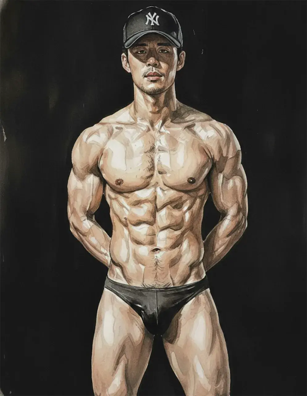 Hunk man with painting II